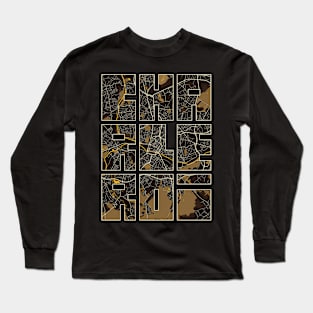 Charleroi, Belgium City Map Typography - Pastel Long Sleeve T-Shirt